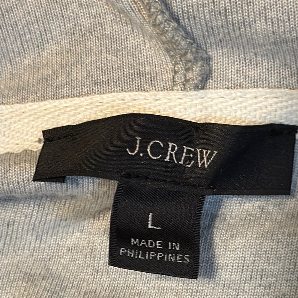 J. Crew Gray Pullover Hoodie with White Stitching - Picture 7 of 9